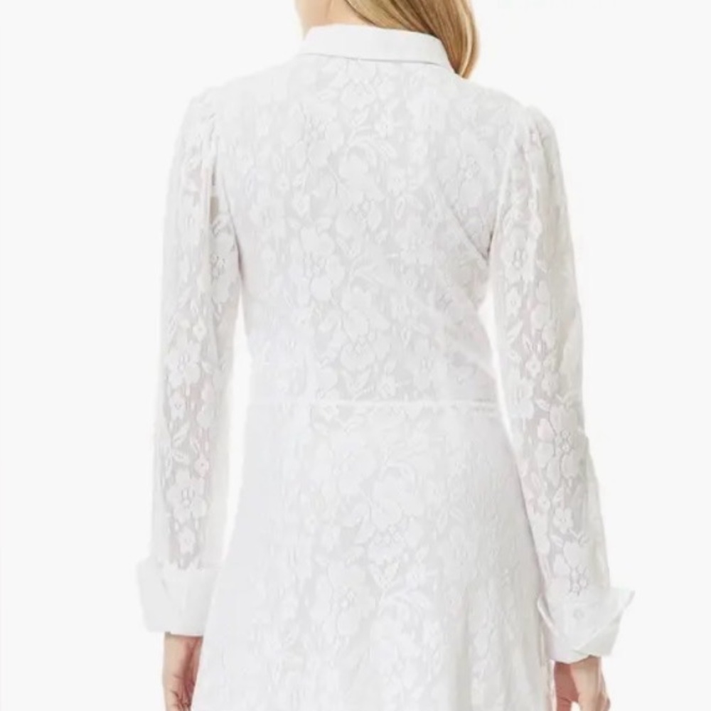Chic White Lace Long Sleeve Dress